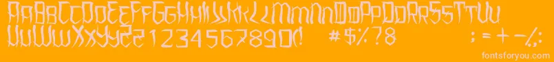 UnderhoodRegular-Schriftart – Rosa Schriften auf orangefarbenem Hintergrund