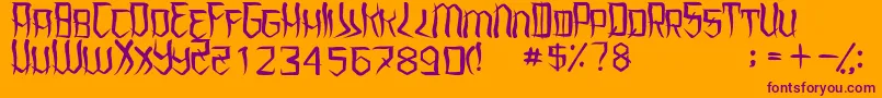 UnderhoodRegular Font – Purple Fonts on Orange Background