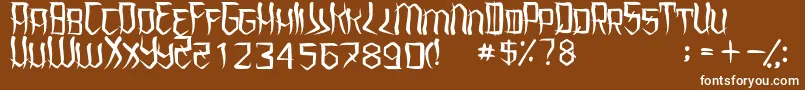 Шрифт UnderhoodRegular – белые шрифты на коричневом фоне