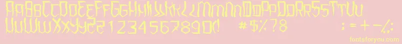 UnderhoodRegular Font – Yellow Fonts on Pink Background