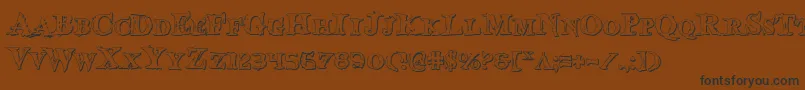 BloodCrowShadow Font – Black Fonts on Brown Background