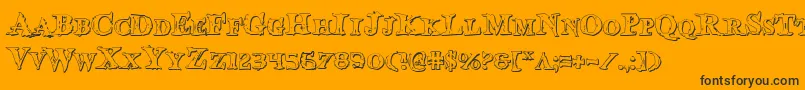 BloodCrowShadow Font – Black Fonts on Orange Background
