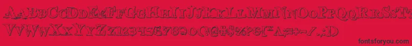 BloodCrowShadow Font – Black Fonts on Red Background