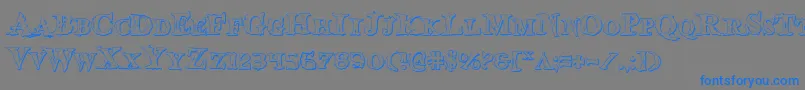 BloodCrowShadow-Schriftart – Blaue Schriften auf grauem Hintergrund