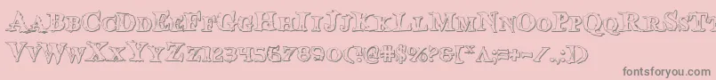 BloodCrowShadow Font – Gray Fonts on Pink Background