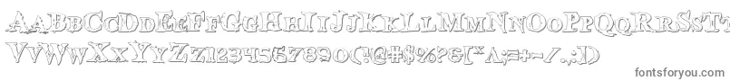 BloodCrowShadow-fontti – harmaat kirjasimet valkoisella taustalla