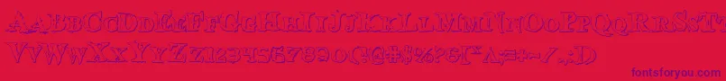 BloodCrowShadow Font – Purple Fonts on Red Background