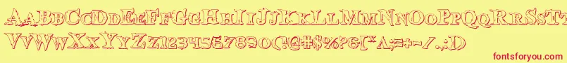 BloodCrowShadow Font – Red Fonts on Yellow Background