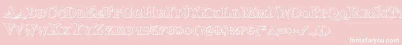 BloodCrowShadow Font – White Fonts on Pink Background