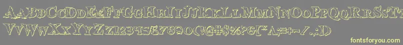 BloodCrowShadow Font – Yellow Fonts on Gray Background