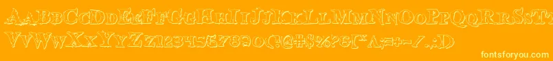 BloodCrowShadow Font – Yellow Fonts on Orange Background