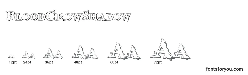 Größen der Schriftart BloodCrowShadow