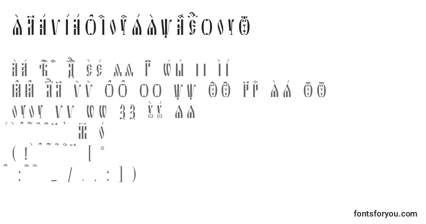 A fonte SlavjanicUcsSpacedout – alfabeto, números, caracteres especiais