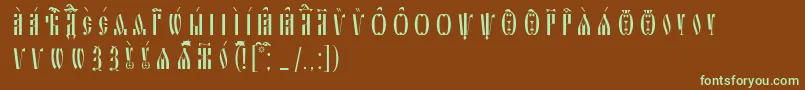 Шрифт SlavjanicUcsSpacedout – зелёные шрифты на коричневом фоне
