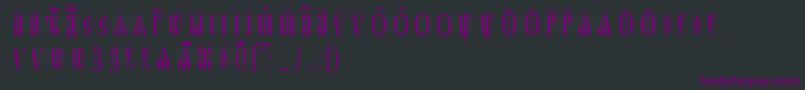 Fonte SlavjanicUcsSpacedout – fontes roxas em um fundo preto