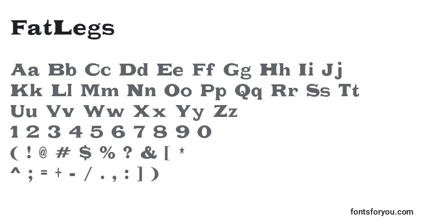Schriftart FatLegs – Alphabet, Zahlen, spezielle Symbole
