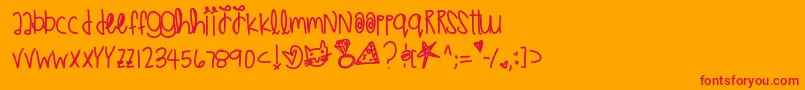 フォントWeddingplans – オレンジの背景に赤い文字