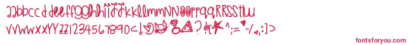 フォントWeddingplans – 白い背景に赤い文字