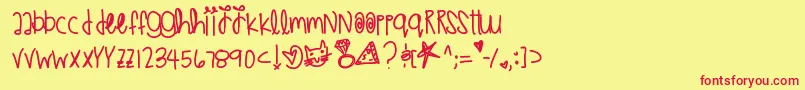 フォントWeddingplans – 赤い文字の黄色い背景