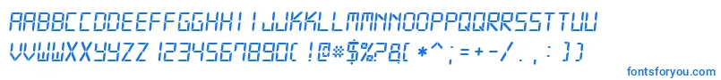 フォントDigital7MonoItalic – 青いフォント