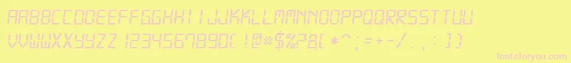 Digital7MonoItalic Font – Pink Fonts on Yellow Background