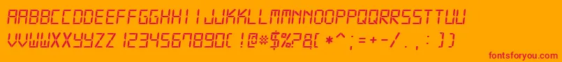 Digital7MonoItalic Font – Red Fonts on Orange Background