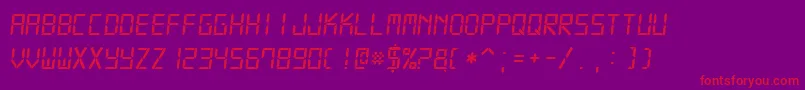 Digital7MonoItalic Font – Red Fonts on Purple Background