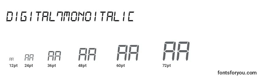 Größen der Schriftart Digital7MonoItalic