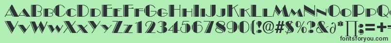 BroadwaydekoDb Font – Black Fonts on Green Background