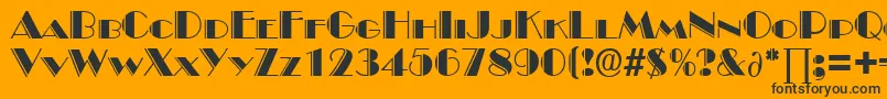 BroadwaydekoDb Font – Black Fonts on Orange Background