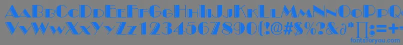 BroadwaydekoDb Font – Blue Fonts on Gray Background