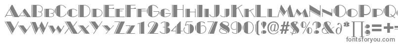 BroadwaydekoDb-fontti – harmaat kirjasimet valkoisella taustalla
