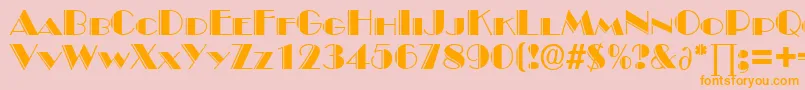 BroadwaydekoDb Font – Orange Fonts on Pink Background