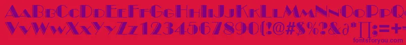 BroadwaydekoDb Font – Purple Fonts on Red Background