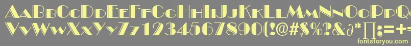 BroadwaydekoDb Font – Yellow Fonts on Gray Background