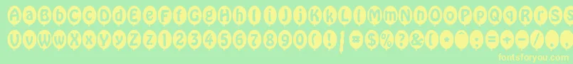 SpBallonDb Font – Yellow Fonts on Green Background