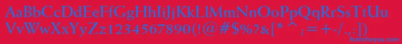 WeissBoldBt Font – Blue Fonts on Red Background