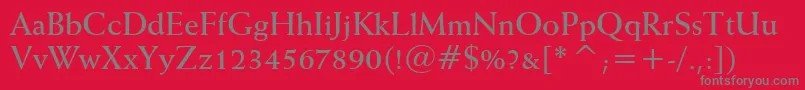 フォントWeissBoldBt – 赤い背景に灰色の文字