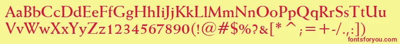 WeissBoldBt Font – Red Fonts on Yellow Background