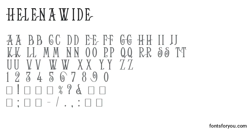 HelenaWide-fontti – aakkoset, numerot, erikoismerkit