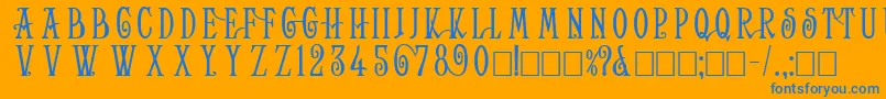 HelenaWide Font – Blue Fonts on Orange Background