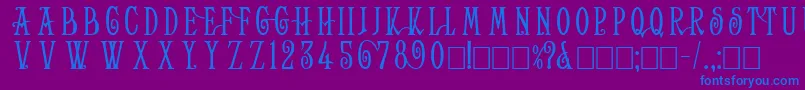 HelenaWide Font – Blue Fonts on Purple Background