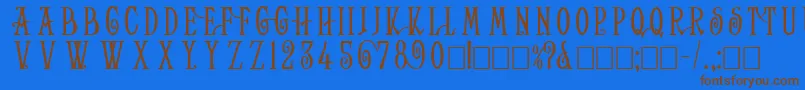 HelenaWide Font – Brown Fonts on Blue Background