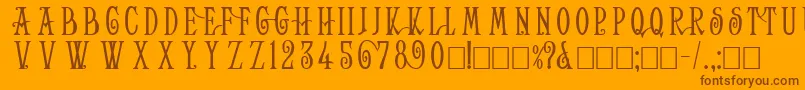 HelenaWide Font – Brown Fonts on Orange Background