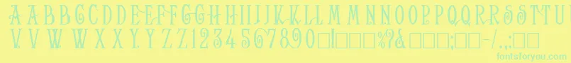 HelenaWide Font – Green Fonts on Yellow Background