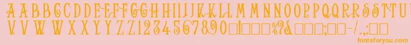 HelenaWide Font – Orange Fonts on Pink Background