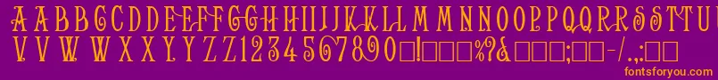 HelenaWide Font – Orange Fonts on Purple Background