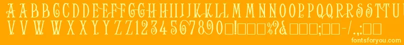 Fonte HelenaWide – fontes amarelas em um fundo laranja