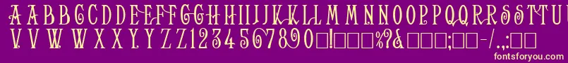 HelenaWide Font – Yellow Fonts on Purple Background