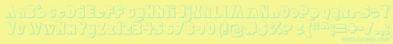 AldoExtruded Font – Green Fonts on Yellow Background